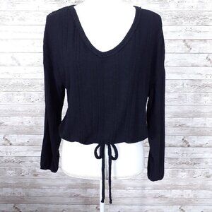 White Willow Womens Top SP Elastic Drawstring Cropped Waist 219